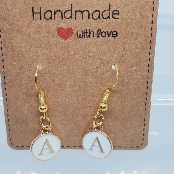 ‼️B2G1 A Initial Earrings, New - Picture 2 of 2